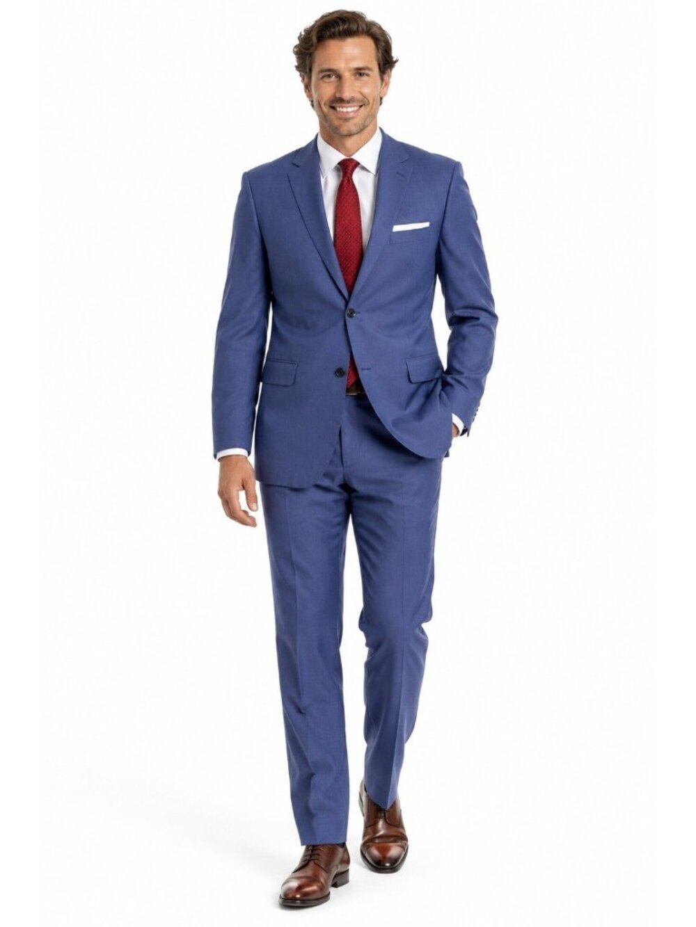 PAUL BETENLY thomas 2 piece suit blue 38R 32 X 29 stretch cotton business office